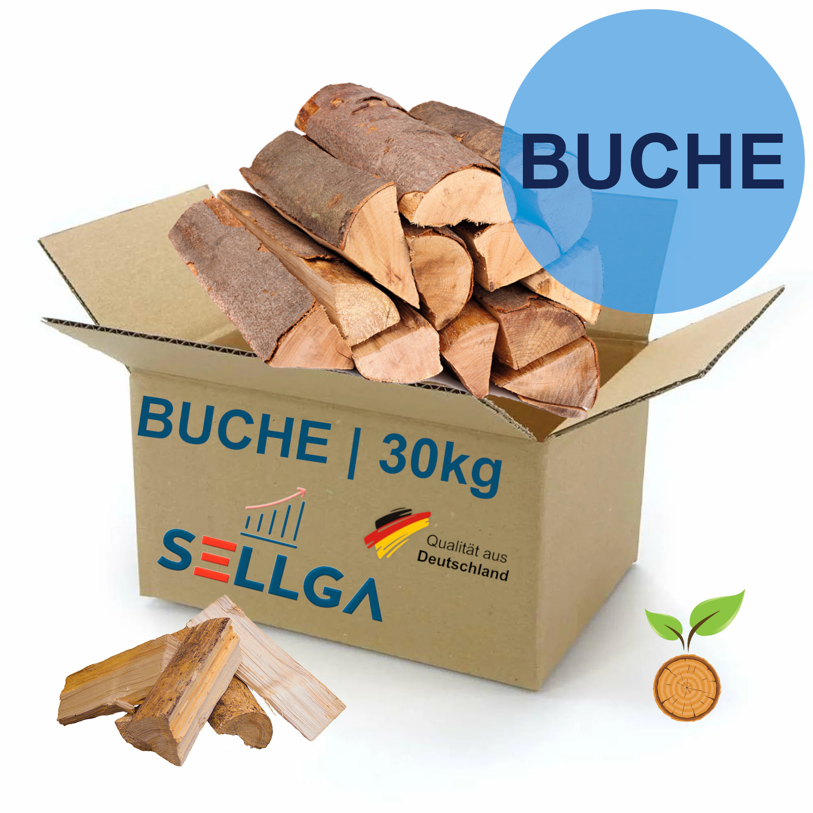 Buche Brennholz Kaminholz Feuerholz trocken & ofenfertig Länge ca 25cm Holzofen